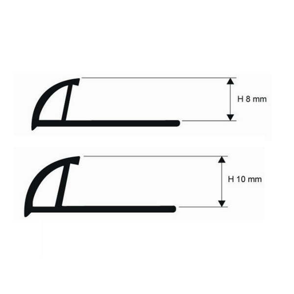 Baguette d'angle PVC pour carrelage forme arrondie - Projolly Eco - 8,00 MM x 2,70 M - Blanc