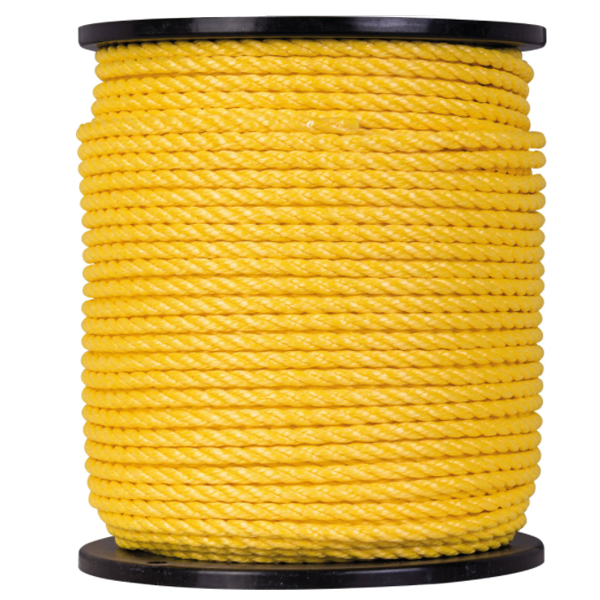 Cordage polypropylène jaune sur bobine - diamètre 8 mm - longueur 160 m  CORDERIES TOURNONAISES 32/0116