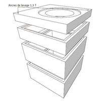 ELEMENT DE TETE H20 POUR REGARD BETON CARRE 1500X1500