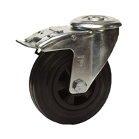 Roulette avec bandage TPE gris en polypropylène diamètre 75 mm