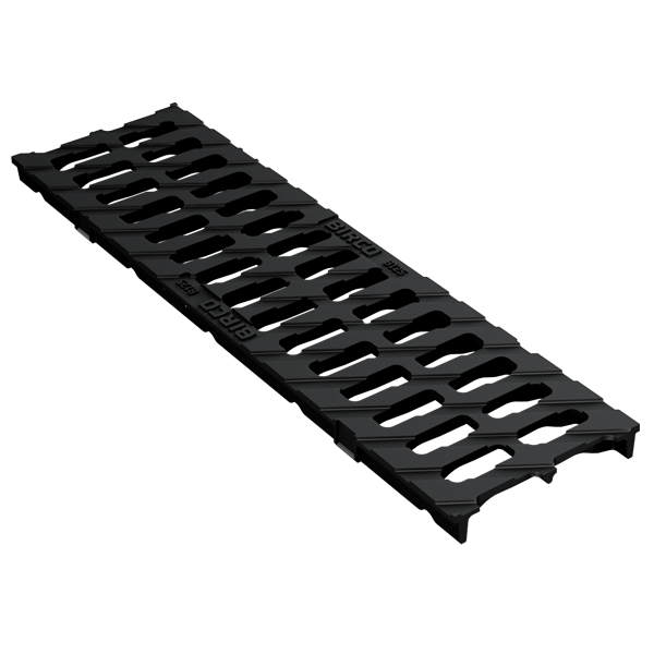Caniveau en béton C40/50 avec feuillures acier revêtement Magnelis et grille fonte C250 - BIRCOslim DN 150 - 500 mm