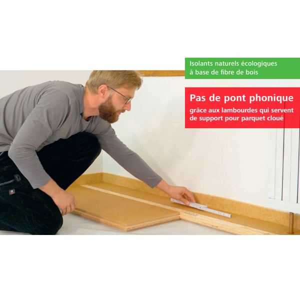 Panneau fibre de bois pour isolation acoustique sous parquet massif - Steico Floor - 1,20 M x 0,38 M - ép. 40,00 MM