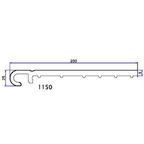 Bandeau de rive PVC blanc arrondie pour habillage avancée de toit - 200,00 MM x 4,00 M