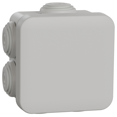 Boîte de dérivation en saillie Schneider Mureva Box étanche IP55 - 7 entrées de câble de 20 mm - 65x65x45 mm
