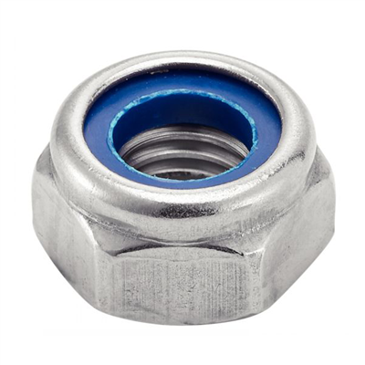 Ecrou hexagonal indesserable (frein) DIN985 lubrifié inox A2 M8 - boîte de 200