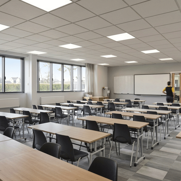 Dalle plafond acoustique blanche Tonga dB 41 E - Bords feuillurés - 600 x 600 mm - ép. 40 mm