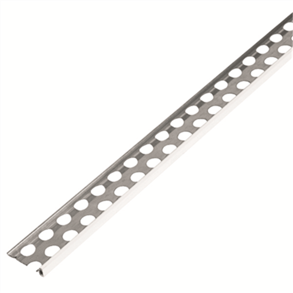 Modénature perforé / Profilé de départ acier avec jonc PVC ORNÉA - Blanc - L.
