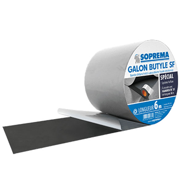 Adhésif double face pour les recouvrements des membranes Mammouth SF - Galon Butyle SF - 6 M