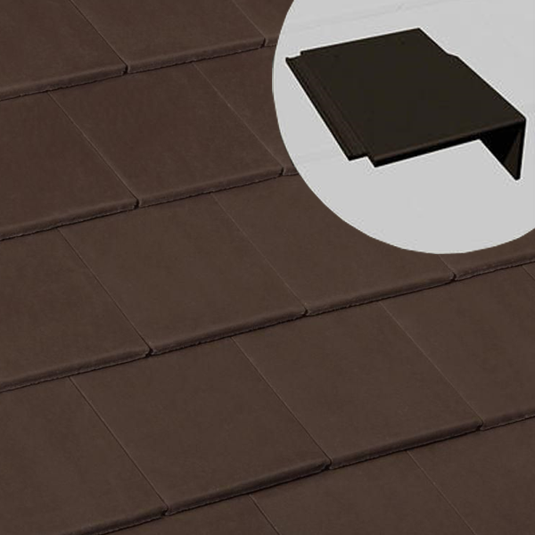 Tuile de rive universelle droite en béton - Innotech - Sarment - 42 x 33.3 x 14.5 cm