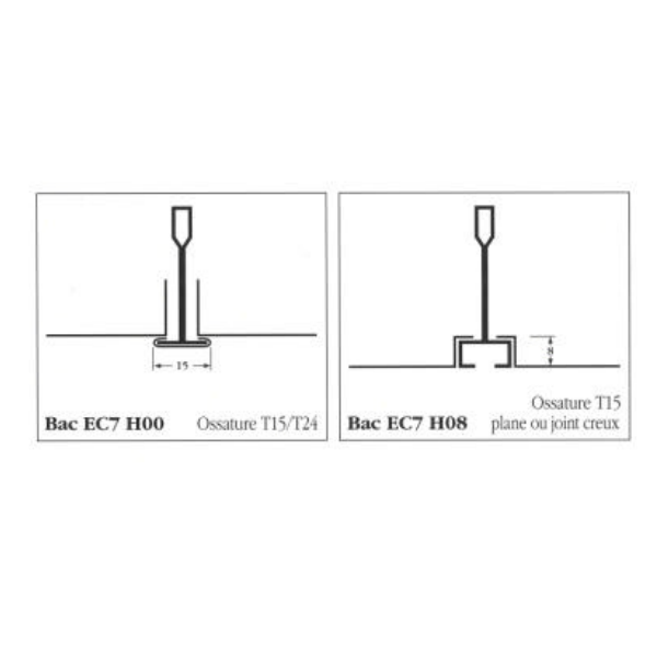 Bac cassette EC7 pour plafond démontable - acier prélaqué blanc - Non perforé (lisse) - 60,0 CM x 60,0 CM