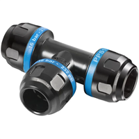 Té égal Prevost PPS1 TE16 aluminium pour tube d'air comprimé de diamètre extérieur 16 mm - 0 à 16 bar