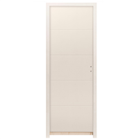 Bloc-porte alvéolaire rainuré prépeint à recouvrement - Huisserie 88/56 et joint confort - serrure PDDT - Quattro Chauvat Portes - 204 CM x 83 CM - Poussant gauche