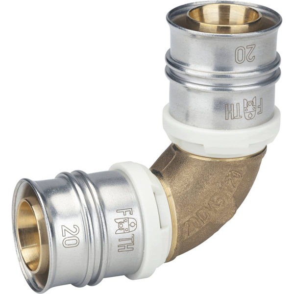 Raccord Courbe 90° 20 Laiton sans plomb Pour système multicouche XS *8292020201*