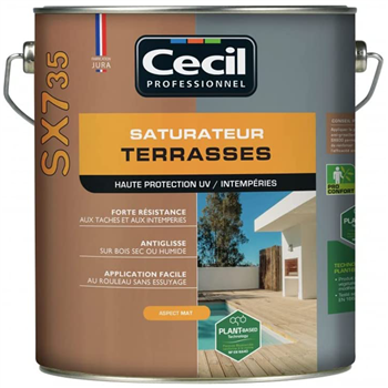 Saturateur pour terrasse bois - SX735 Cecil - Cèdre gris aspect mat - 5 litres