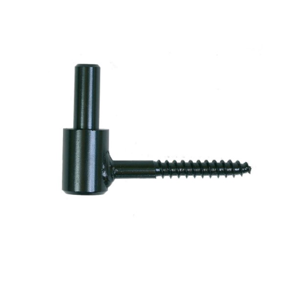 Gond de volet battant pour support bois - Clavette soudée - Queue filet Ø 12 x 75 mm - Acier noir