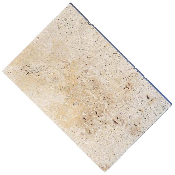Dalle en pierre naturelle Travertin Rustic pour sol et mur intérieur ou extérieur - 61 CM x 40,6 CM - ép. 12 MM