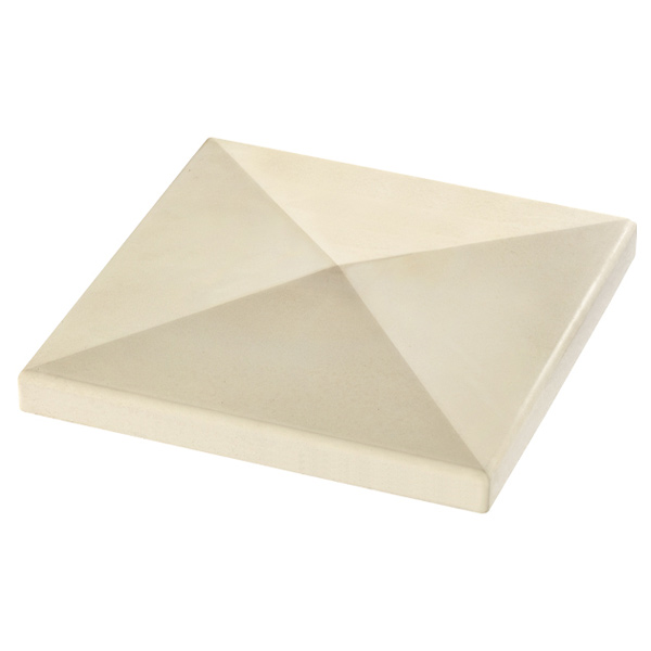 Chapeau de pilier à pointe de diamant en béton lisse Fabemi - 50,0 CM x 50,0 CM - ép. 7,70 CM - Beige