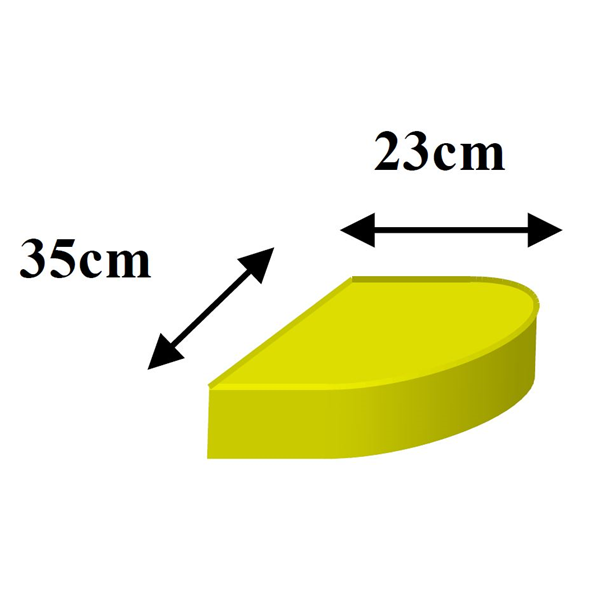 Élément d'extérieur pour ralentisseur en caoutchouc jaune 35x17x5 cm
