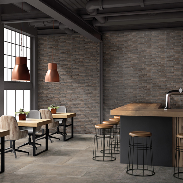 Carrelage intérieur en grès cérame émaillé rectifié effet pierre Dolmen - 71,5 CM x 71,5 CM - ép. 9,50 MM - Grigio