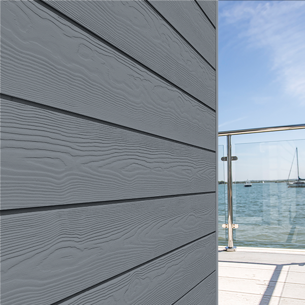 Lame de bardage en fibres-ciment Cedral Click finition relief - 186 MM x 12,00 MM - L. 3,60 M - Gris acier C15