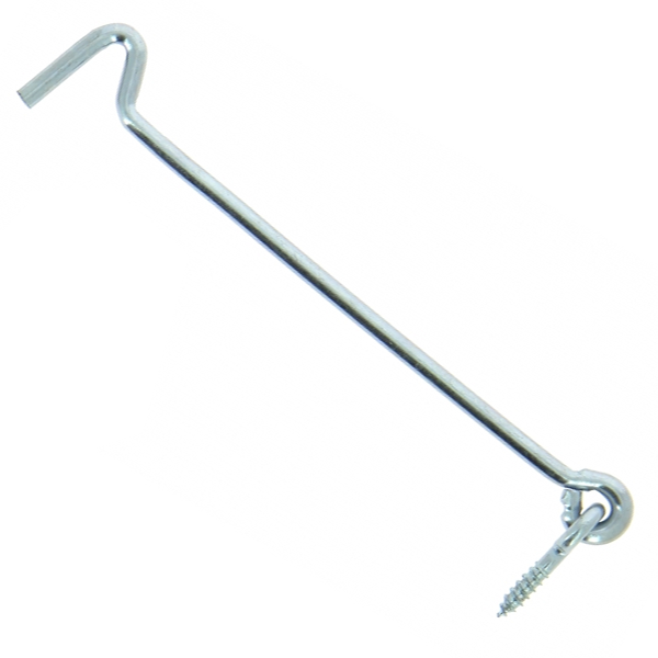 Crochet de contrevent avec piton Torbel acier zingué blanc pour volet bois longueur 120 mm