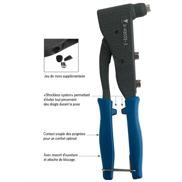 Pince à main avec ressort - E-500RH-R Scell-it - Pour rivets aveugles de 3 à 5 mm