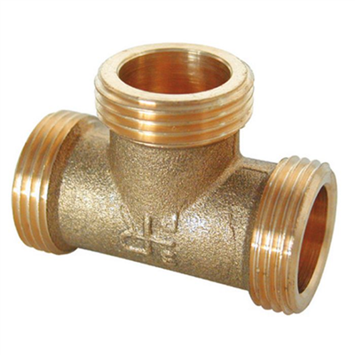 Té 90° 15 x 21 - 1/2" M laiton jaune - raccords à visser