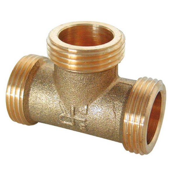 Té 90° 15 x 21 - 1/2" M laiton jaune - raccords à visser