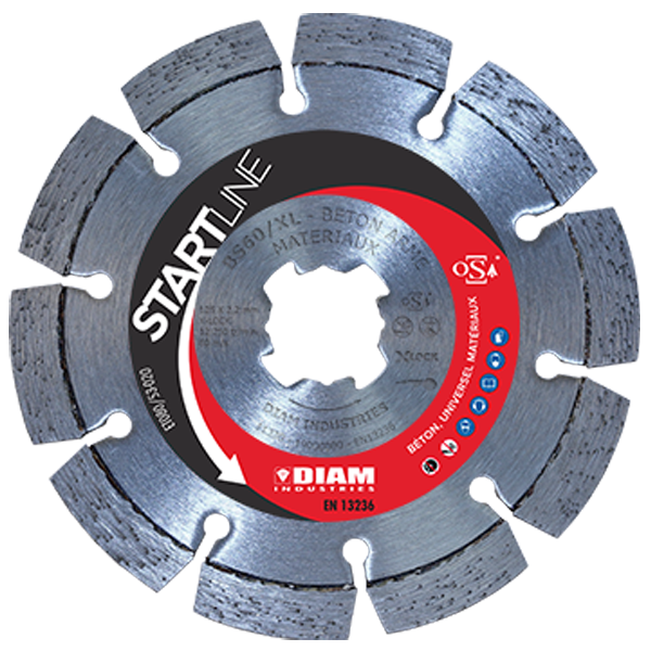 Disque diamant segmenté Start Line - Béton et brique Ø125 mm - X Lock - Diam Industries