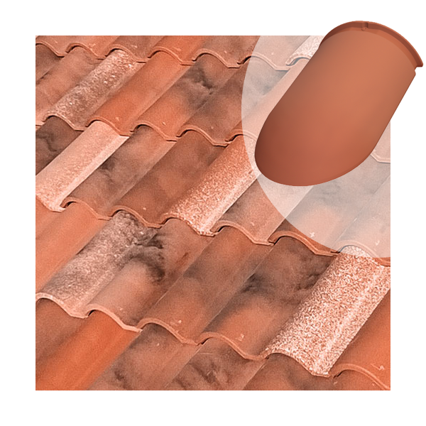 About d'arêtier à bourrelet Tejas Boja - tuile mécanique et canal - coloris Nature Castilla - 435 MM x 230 MM