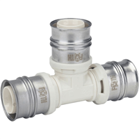 Raccord té égal à sertir corps PPSU avec douille acier inox pour tube multicouche Ø 32 mm