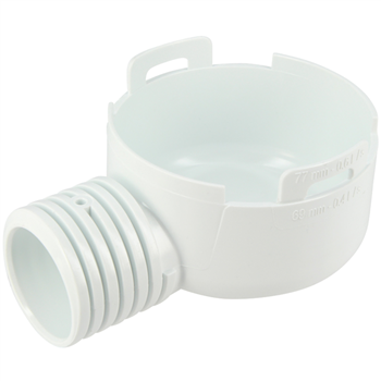 Adaptateur de siphonnette Nicoll ADSIHJ à sortie horizontale 40/50 mm pour douche plain-pied - PVC blanc