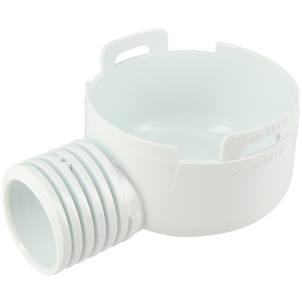 Adaptateur de siphonnette Nicoll ADSIHJ à sortie horizontale 40/50 mm pour douche plain-pied - PVC blanc