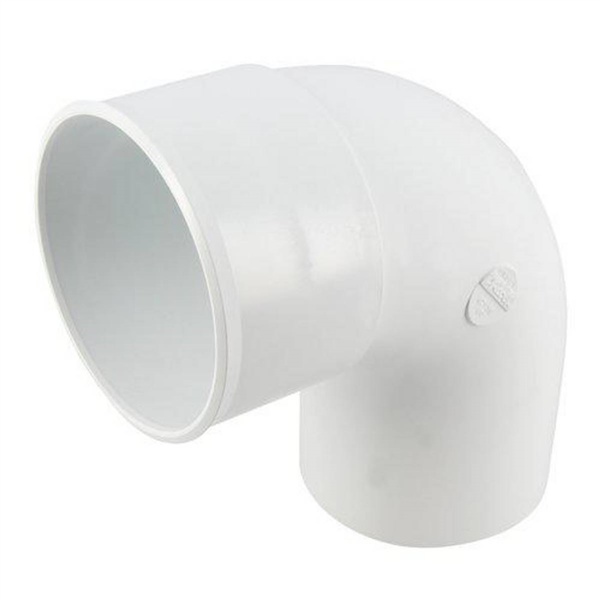 Coude mâle/femelle Nicoll pour tube de descente - Angle 87°30 - Diamètre 80 mm - Techtan Blanc