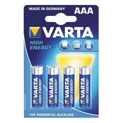 Pile électronique Alcaline - LR03  Varta - High Energy AAA - Longue durée - Lot de 4