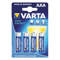 Pile électronique Alcaline - LR03  Varta - High Energy AAA - Longue durée - Lot de 4