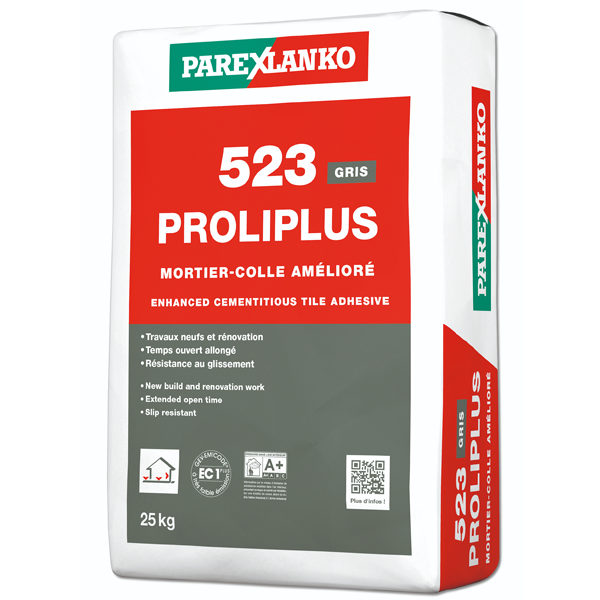 Mortier-colle amélioré 523 PROLIPLUS - sac de 25 KG
