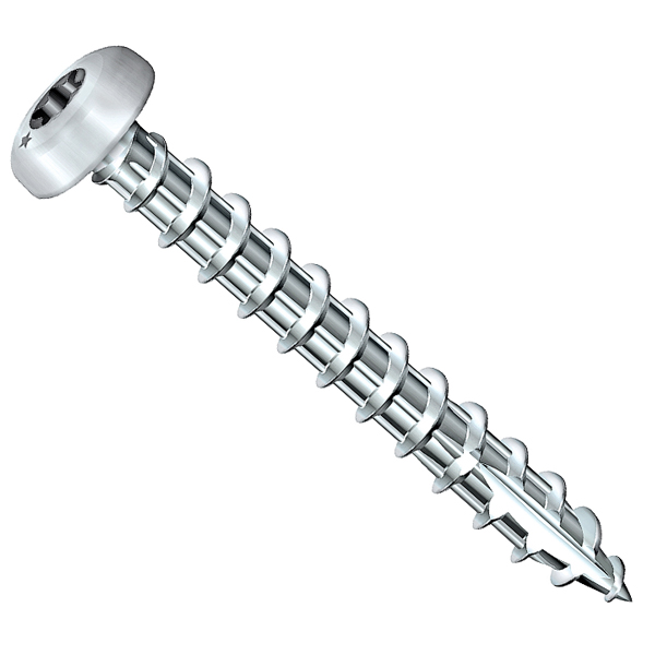 Vis bois Rocket tête ronde Torx acier zingué filetage total 4x30 mm boîte de 500