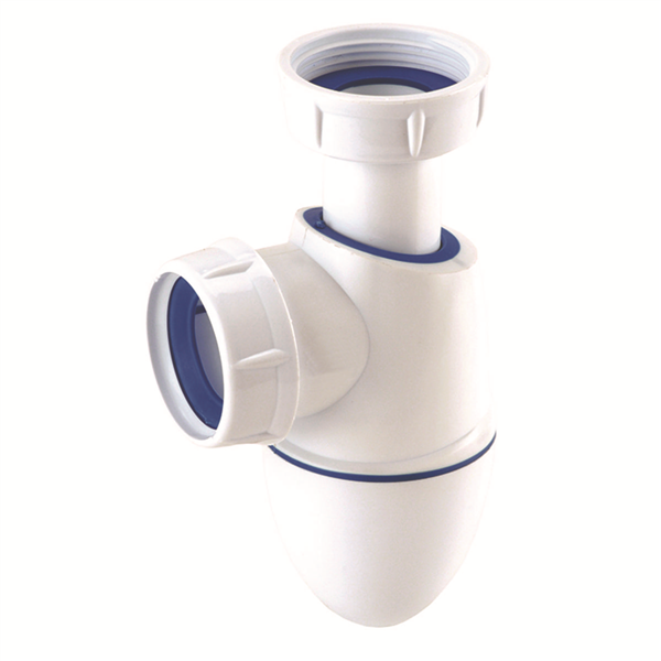 Siphon réglable Nicoll pour lavabo - Bi-matière avec joints intégrés - Diamètre 32 mm - Plastique blanc