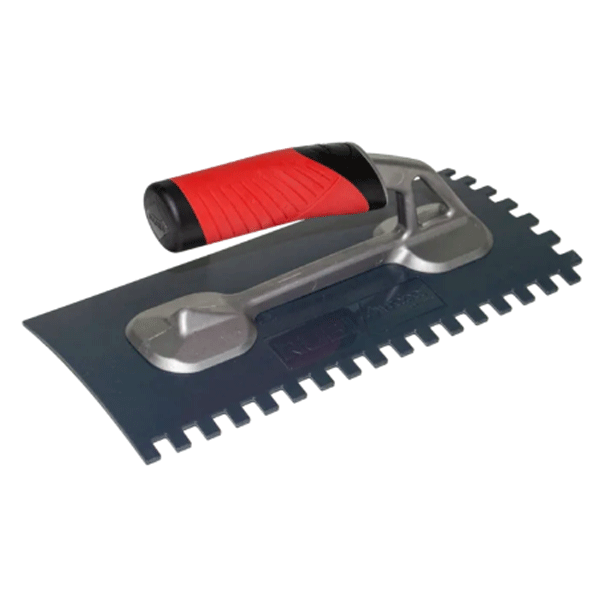Peigne carrelage à lame polyuréthane flexible et durable et poignée Rubiflex - 10,0 mm x 12,00 mm
