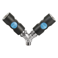 Distributeur fixe à 2 directions taraudé mâle G1/2 - ISI08