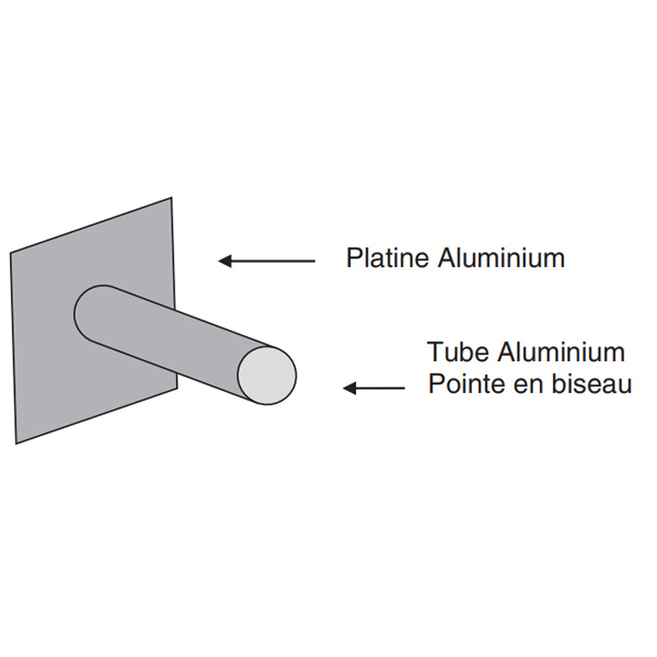 Trop plein pour toiture terrasse en Alu - Knipping - Diam. 80,0 MM - Long. 500,0 MM