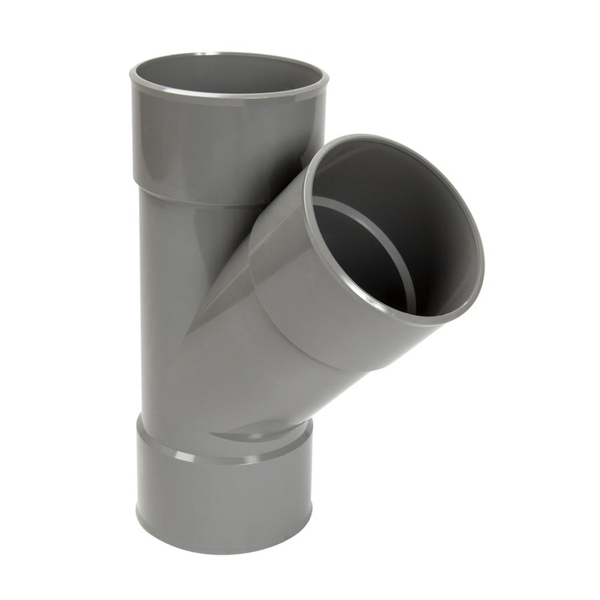 Culotte Té Y PVC à coller Femelle-Femelle 45° Diamètre 63 mm