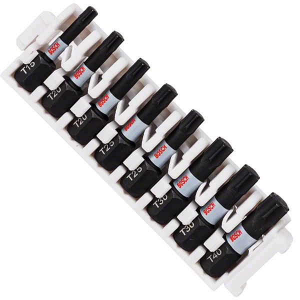 Pack de 8 embouts de vissage Bosch Impact Control Torx T15 à T40 longueur 25 mm
