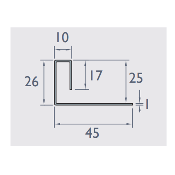 Profil de finition pour encadrement de fenêtre en bardage Cedral Lap - Aluminium laqué Vanille C02 - longueur 3,00 M
