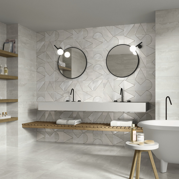 Faïence murale effet ciment Rambla - 20,0 CM x 60,0 CM - ép. 8,00 MM - coloris Ash mat