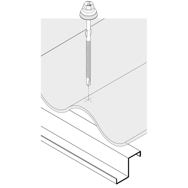Vis autoperceuse pour plaque GO 177x51 fibres-ciment sur charpente métallique - Monozac TH12 - 6,3 MM x 110,0 MM - Boîte de 25