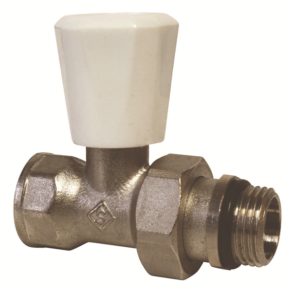 Robinet de radiateur simple réglage équerre 1/2" nickelé