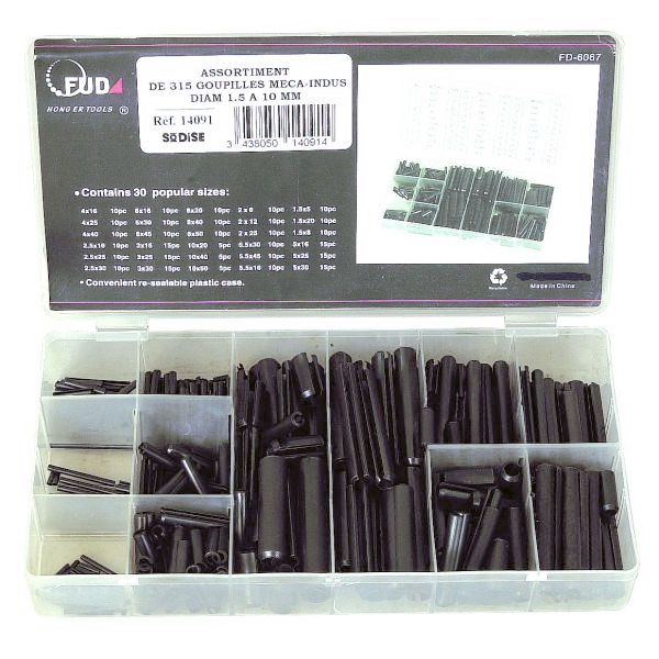 Assortiment de goupilles élastiques 315 pièces avec coffret