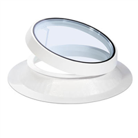 Fenêtre de toit plat ronde avec ouverture électrique - Slick Inside Rond Air Bluetek  - Blanc - hauteur 30,0 CM - diamètre 100,0 CM